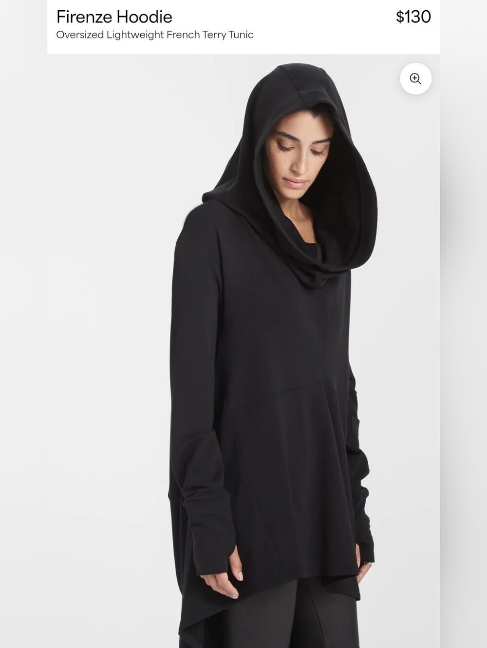 Marcella Firenze Black 🖤 Oversized Hoodie Tunic XL - Picture 4 of 9